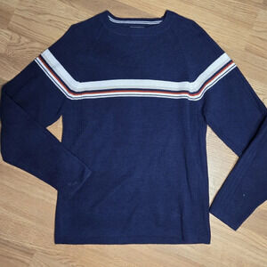 red white and blue knit sweater